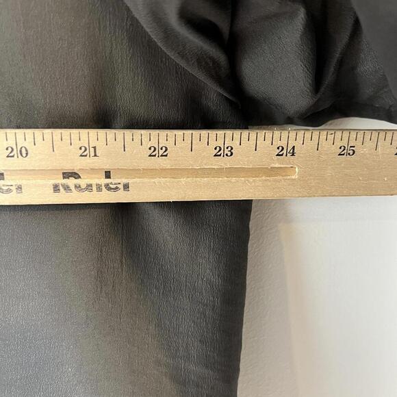 Vintage Fennelli Women's Size L XL Black Leather Faux Fur Trim Overcoat Jacket - Picture 8 of 15